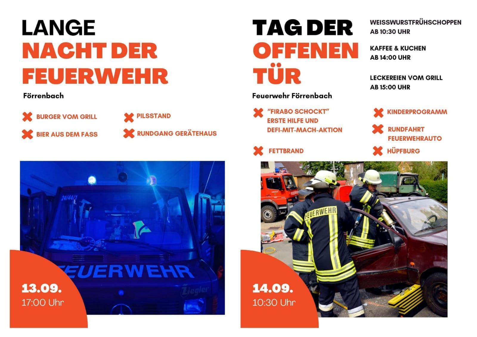 Lange Nacht der Feuerwehr und der Tag der offenen Tür der FF Förrenbac